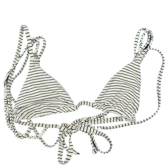 Frankie's Bikinis Other - Frankie’s Bikinis White Navy Striped Strappy Bikini Top